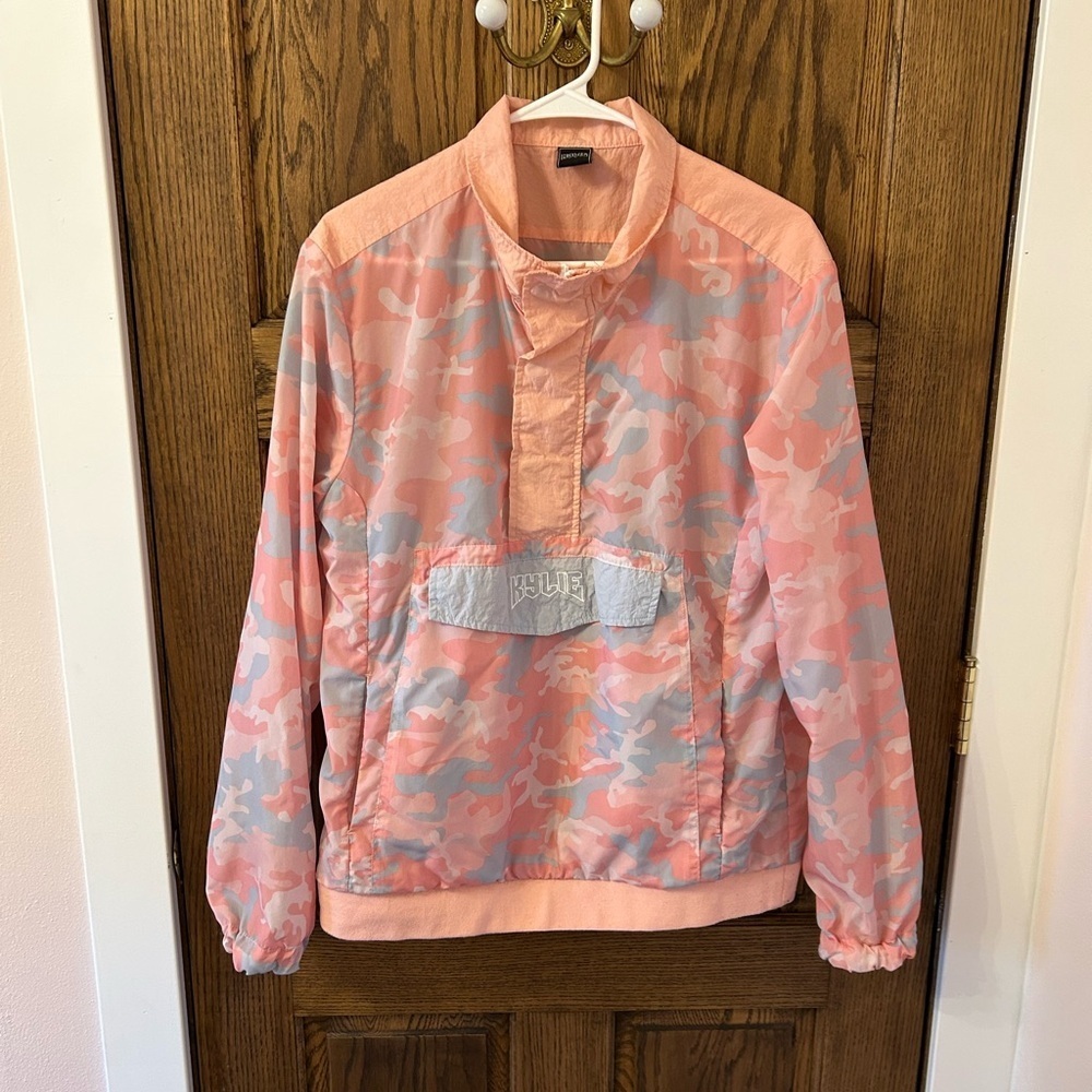 Kylie Jenner The Kylie Shop Candy Pink Camo Anorak Windbreaker Jacket Medium - Picture 1 of 10